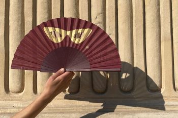 Ready-to-wear Ivory and Gold Point de Hongrie Hand-fan